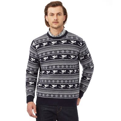 Hammond & Co. by Patrick Grant Navy skier patterned rich lambswool jumper